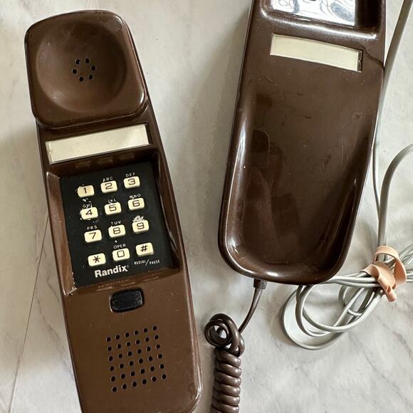 VINTAGE RANDIX TOUCHTONE TELEPHONE BROWN VTG RETRO - Picture 3 of 5